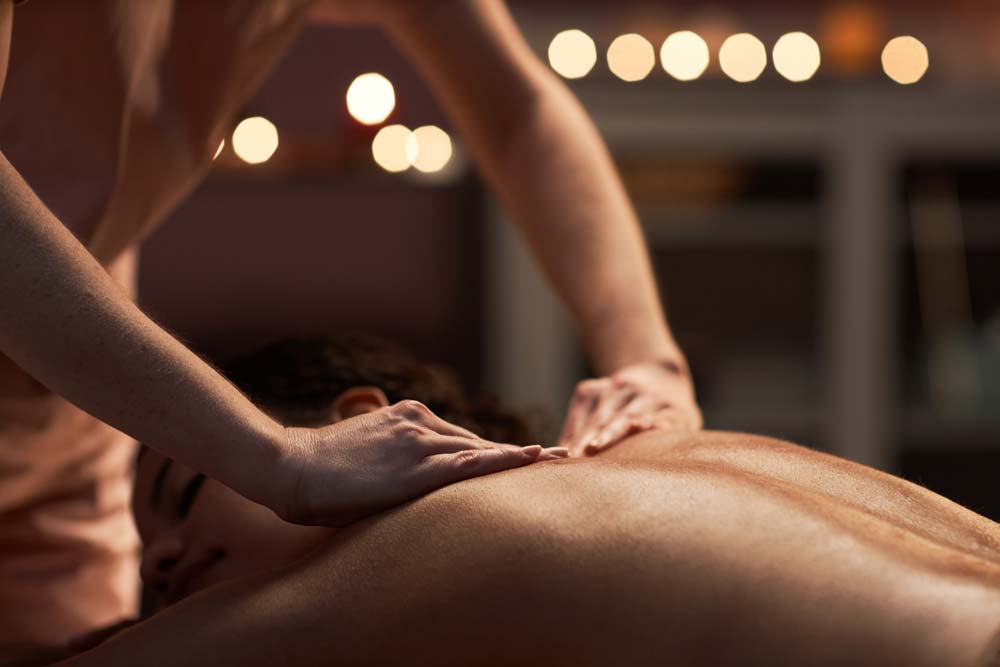Spa ambiance candles and essential oils